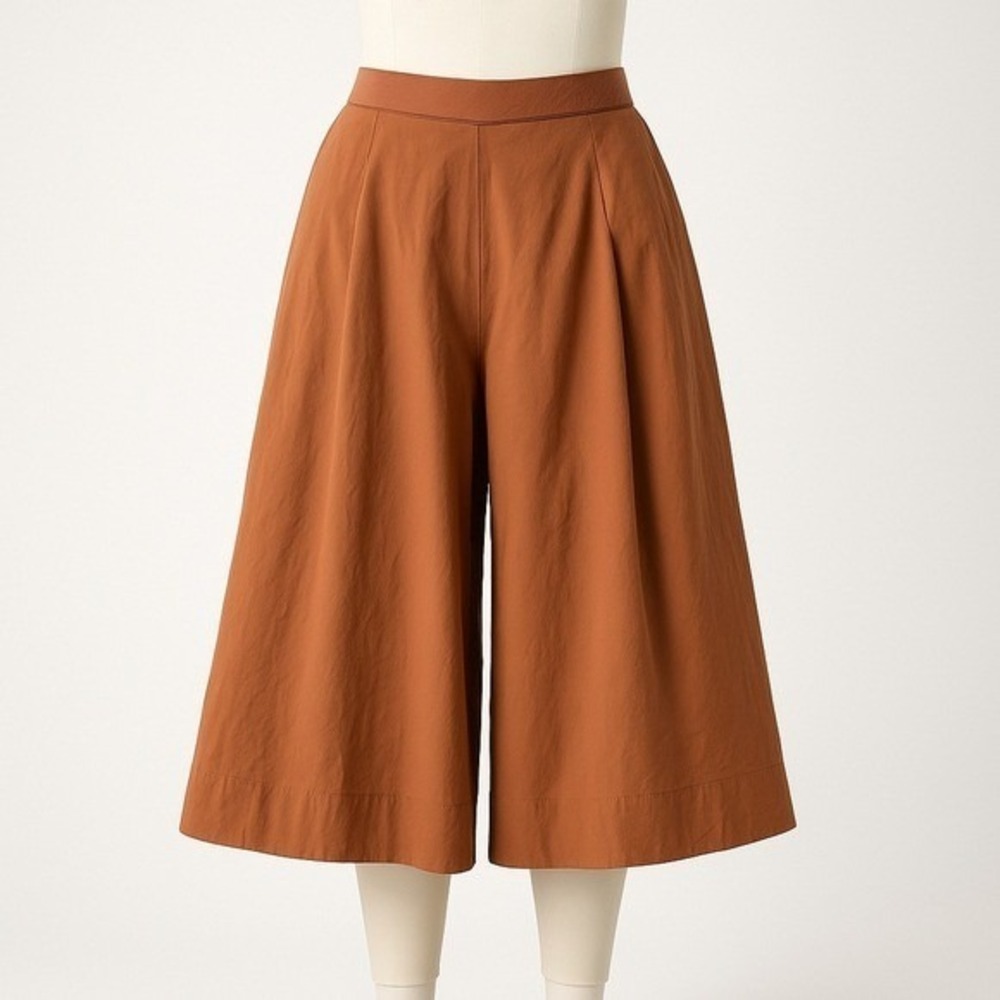 COS Wide-Leg Midi Skirt in Rust